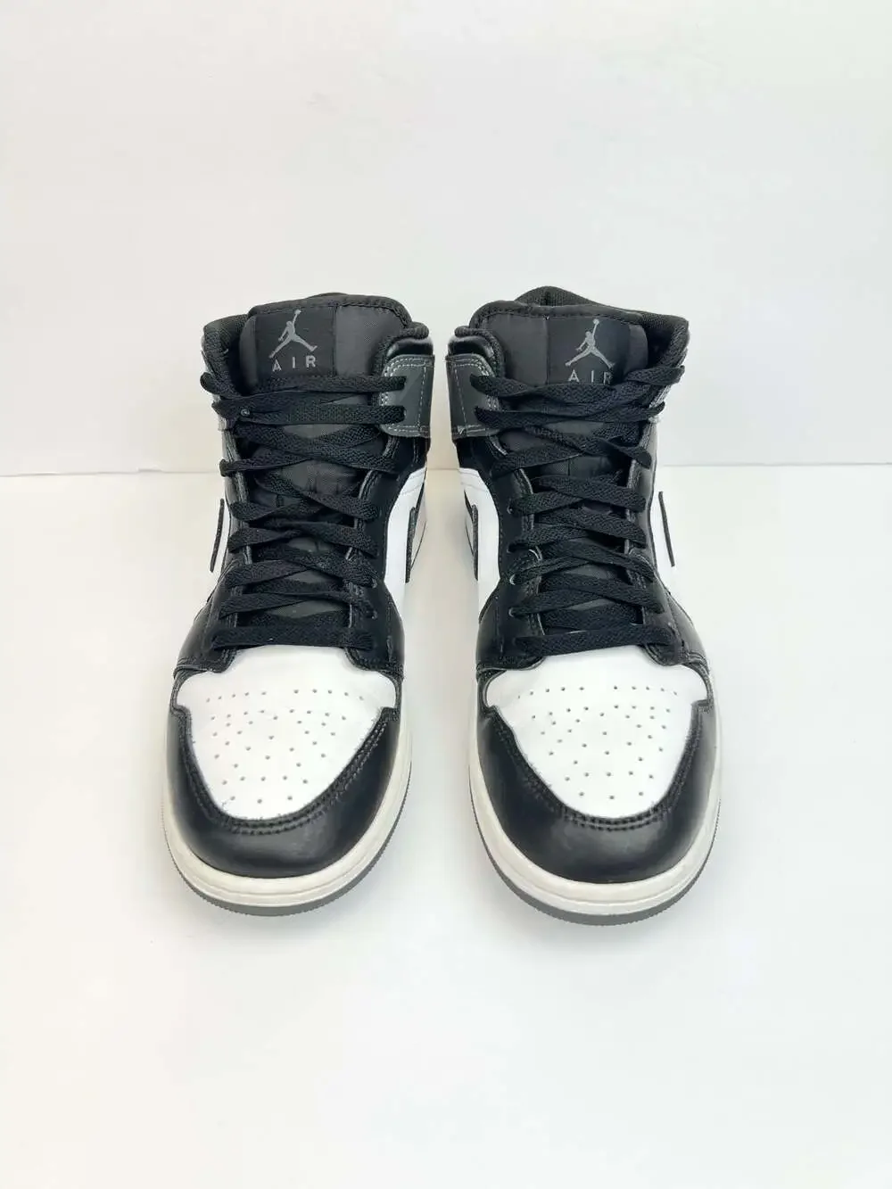 Nike Air Jordan 1 Mid 'Iron Grey' Black White Basketball Sneakers (DQ8426-001)
